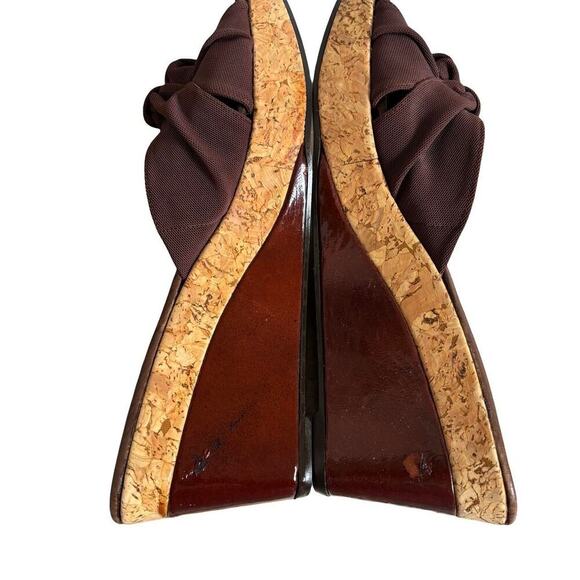 DONALD PLINER BROWN CHUNKY WEDGE SANDALS‎ HEELS SIZE 10.5 NEW. - Picture 5 of 8